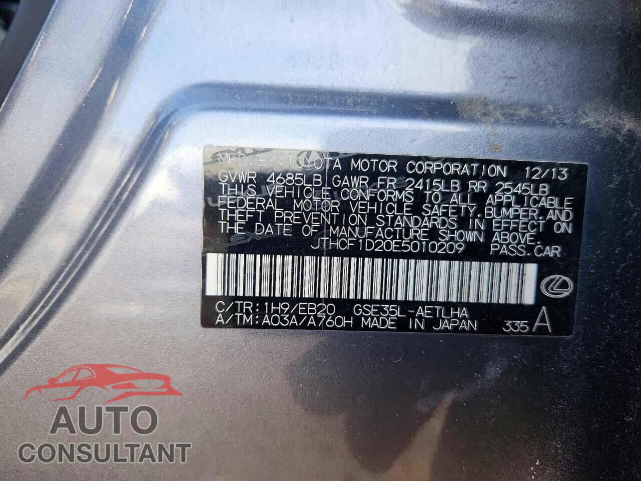 LEXUS IS 2014 - JTHCF1D20E5010209