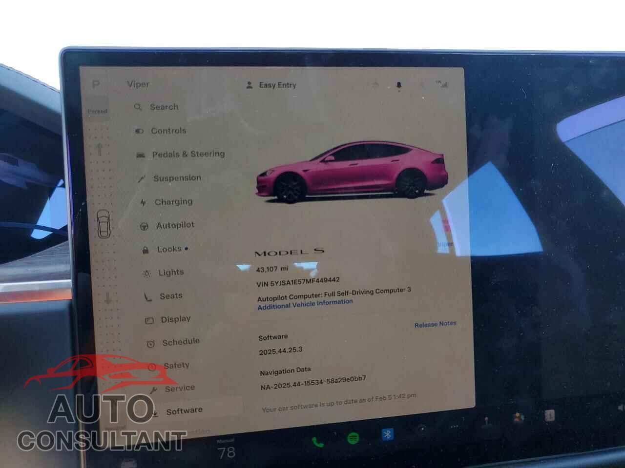 TESLA MODEL S 2021 - 5YJSA1E57MF449442