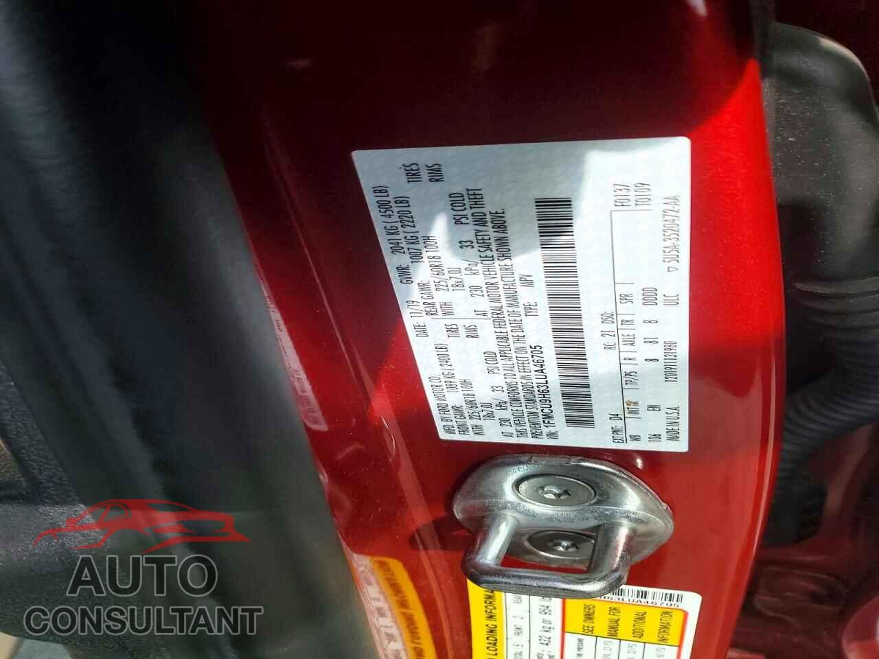 FORD ESCAPE 2020 - 1FMCU9H63LUA46705