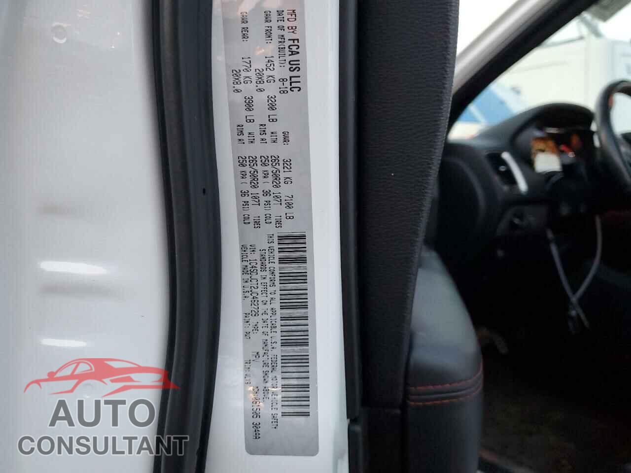DODGE DURANGO 2018 - 1C4SDJCT2JC462729