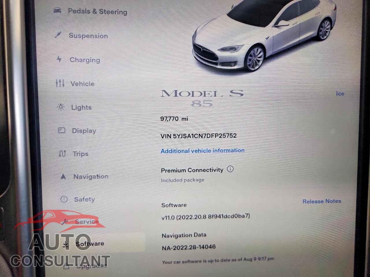 TESLA MODEL S 2013 - 5YJSA1CN7DFP25752