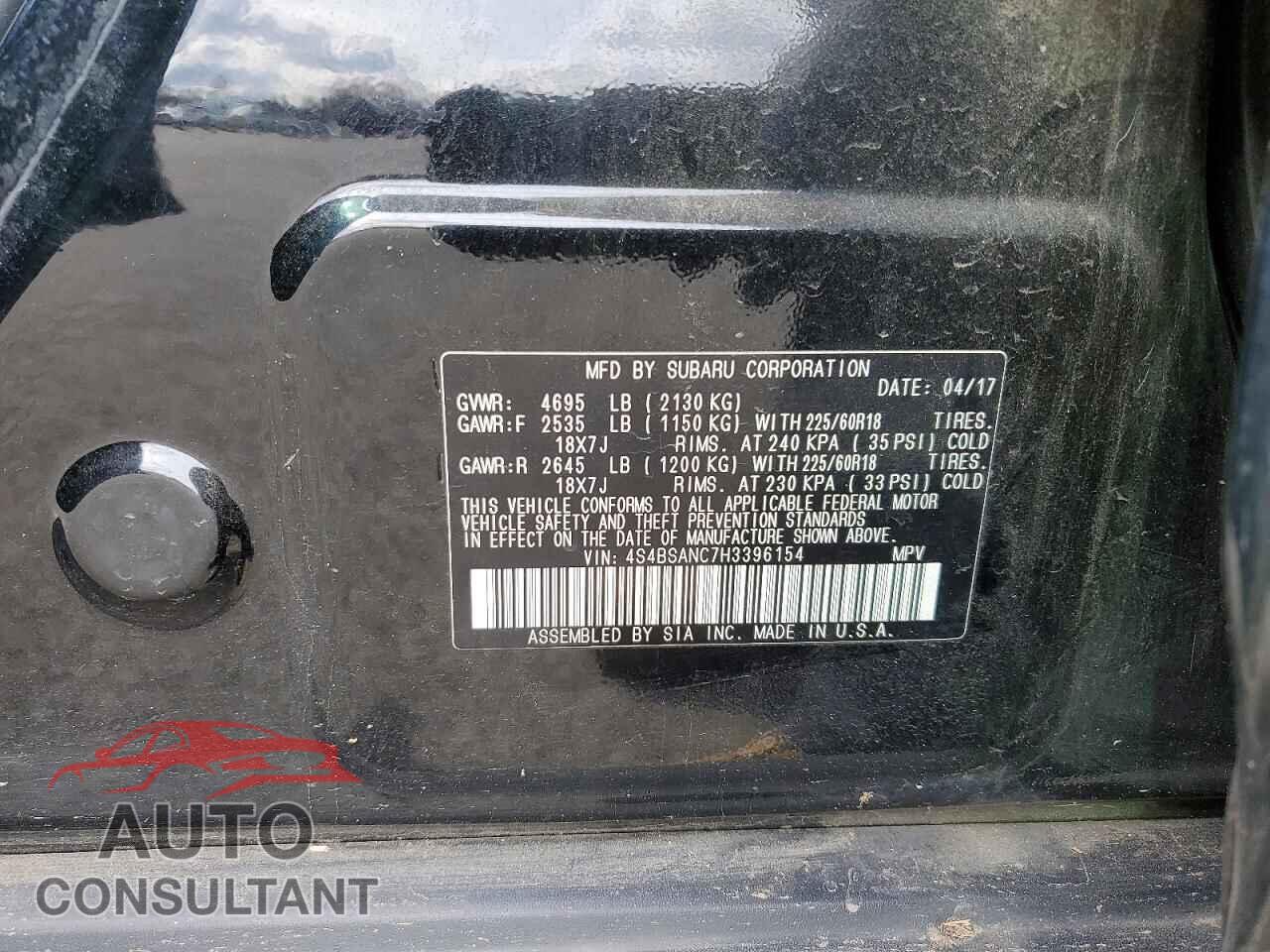 SUBARU OUTBACK 2017 - 4S4BSANC7H3396154