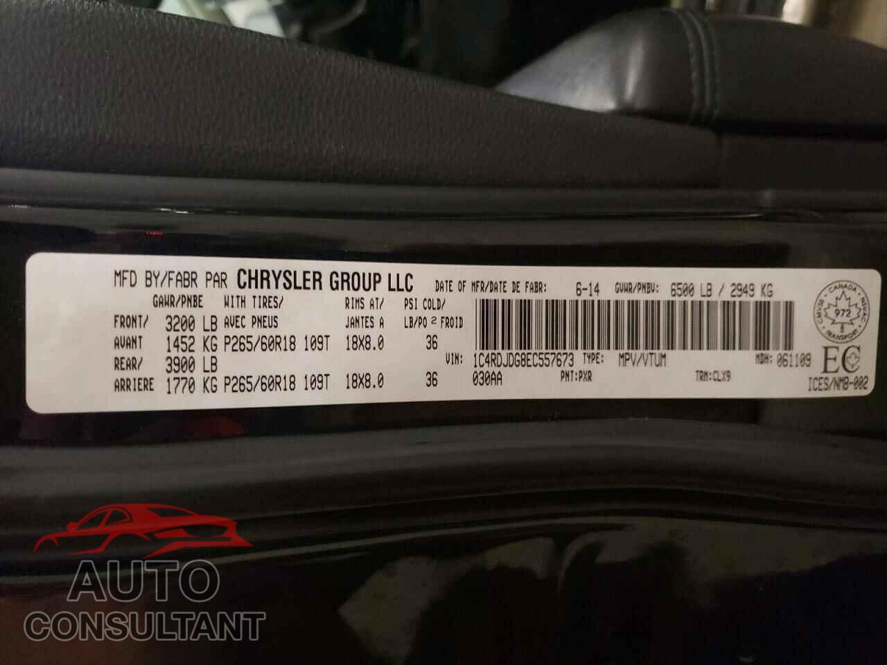 DODGE DURANGO 2014 - 1C4RDJDG8EC557673