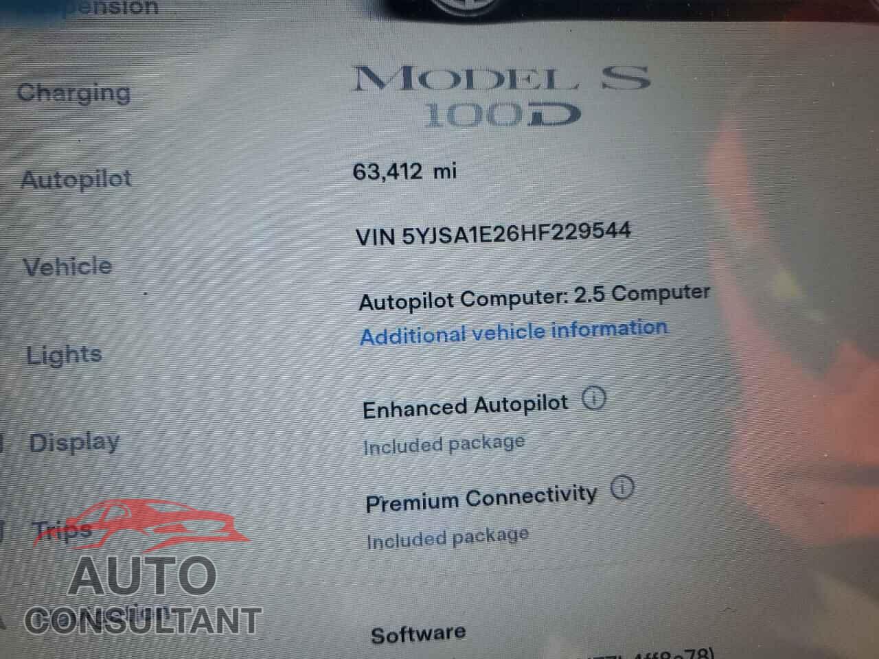 TESLA MODEL S 2017 - 5YJSA1E26HF229544