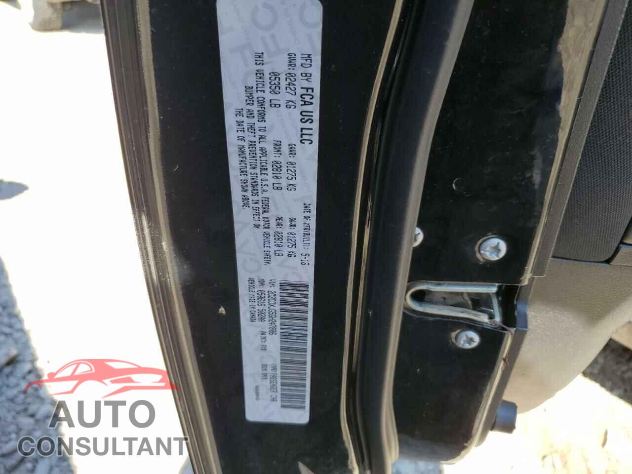 DODGE CHARGER 2016 - 2C3CDXJG5GH247806