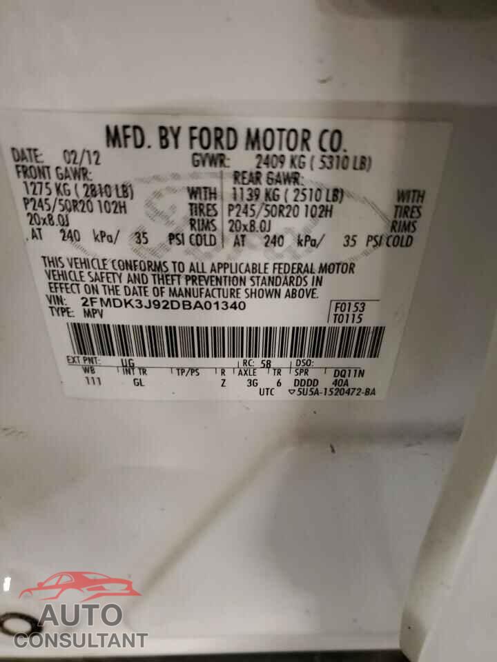 FORD EDGE 2013 - 2FMDK3J92DBA01340