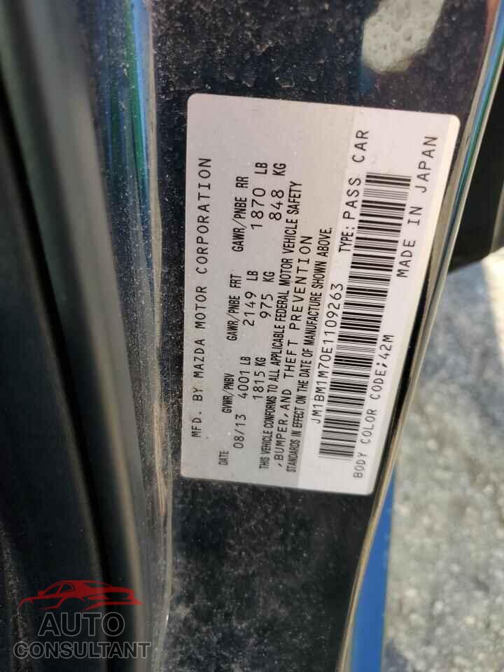 MAZDA 3 2014 - JM1BM1M70E1109263