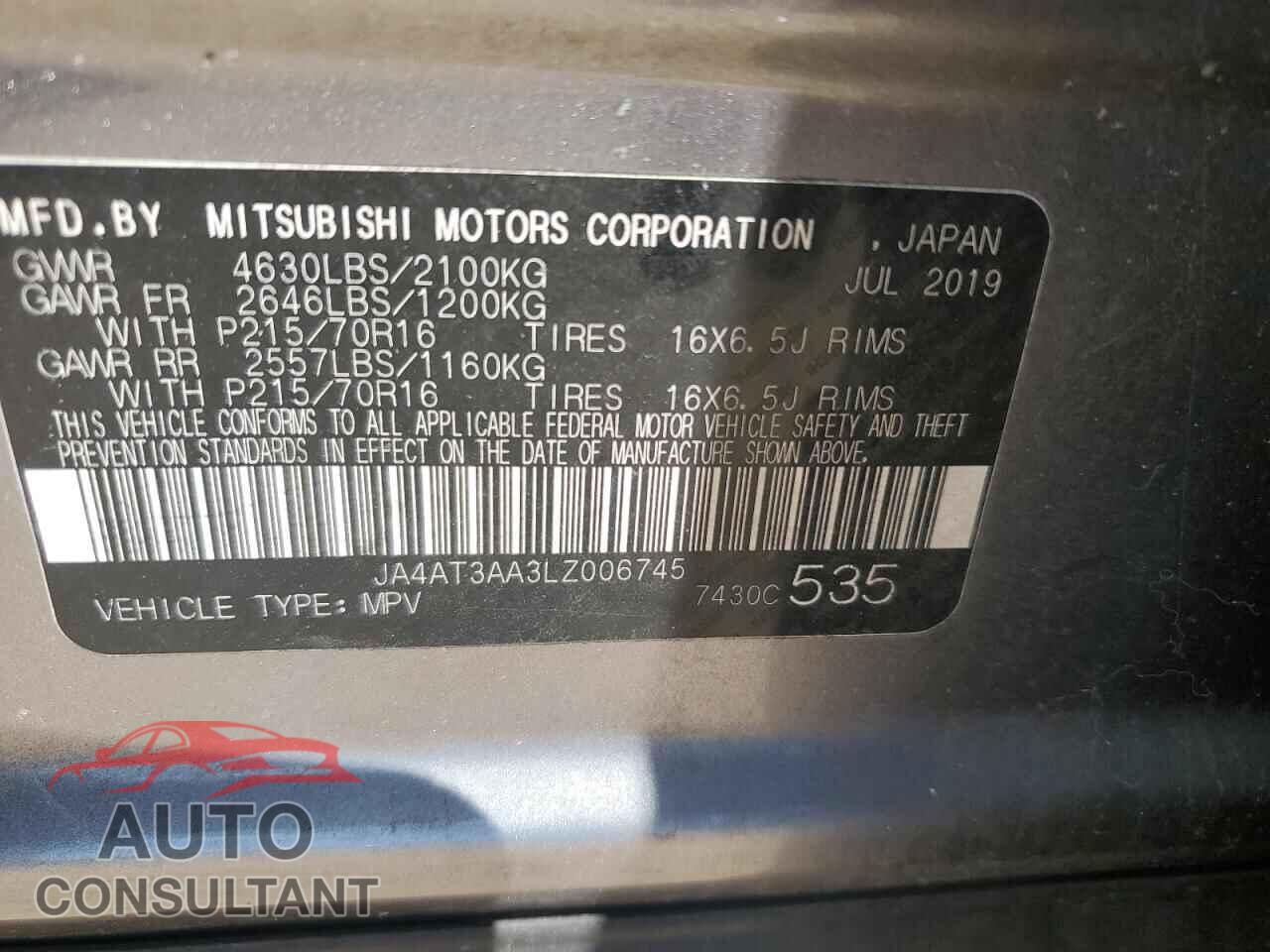 MITSUBISHI ECLIPSE 2020 - JA4AT3AA3LZ006745