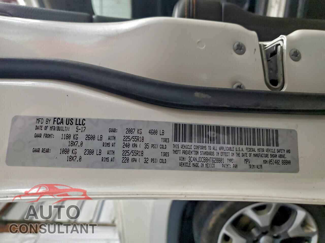 JEEP COMPASS 2017 - 3C4NJDCB8HT628801