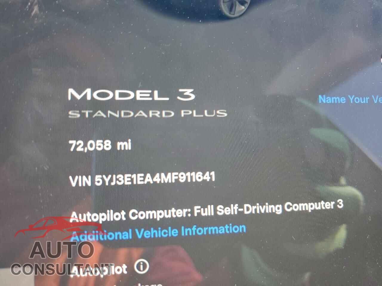 TESLA MODEL 3 2021 - 5YJ3E1EA4MF911641