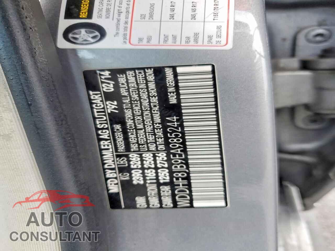 MERCEDES-BENZ E-CLASS 2014 - WDDHF8JB9EA985244
