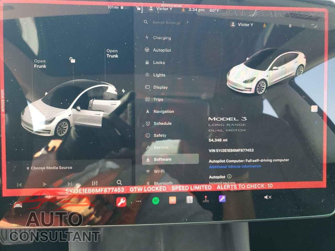 TESLA MODEL 3 2021 - 5YJ3E1EB6MF877453