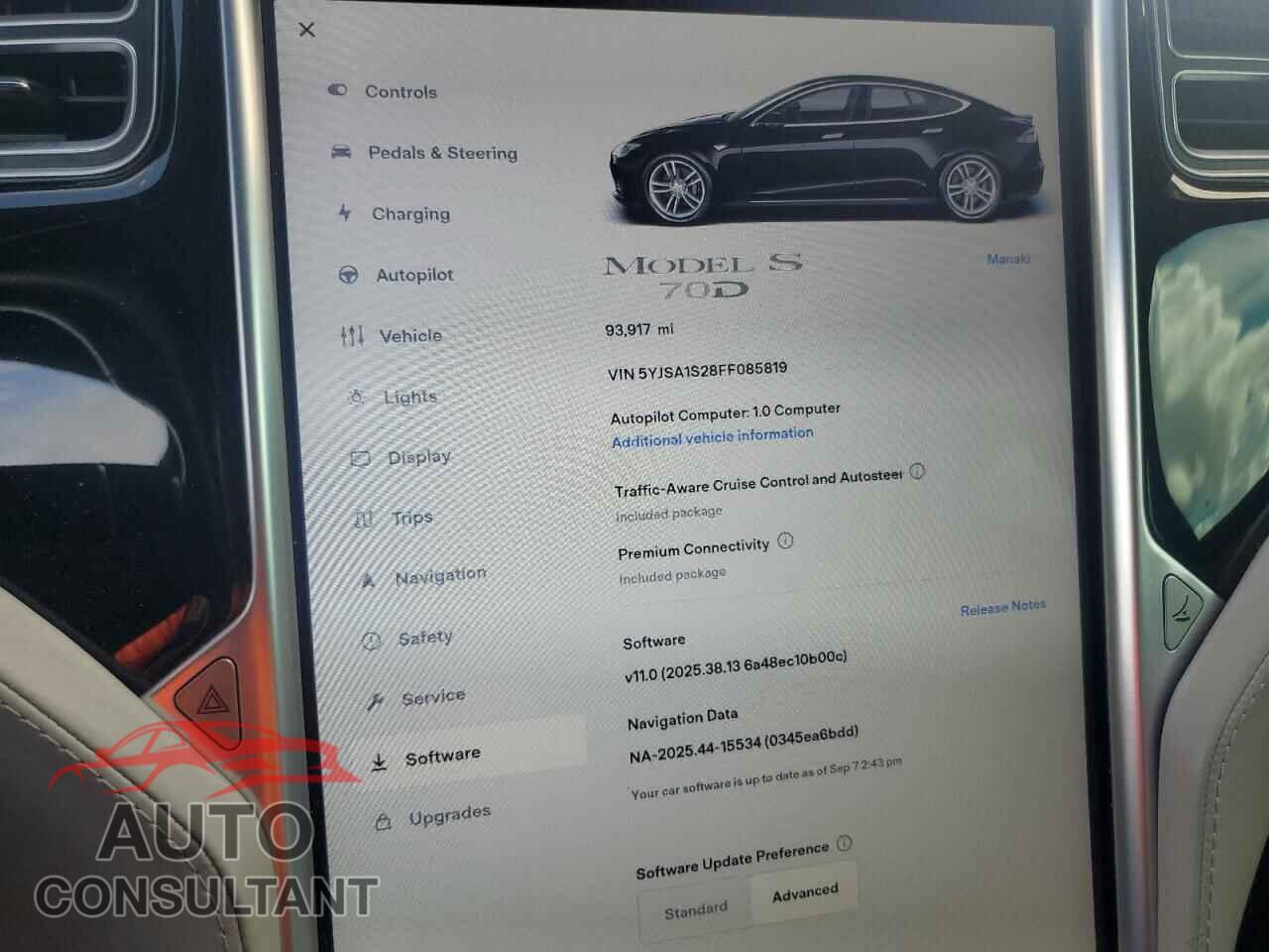 TESLA MODEL S 2015 - 5YJSA1S28FF085819