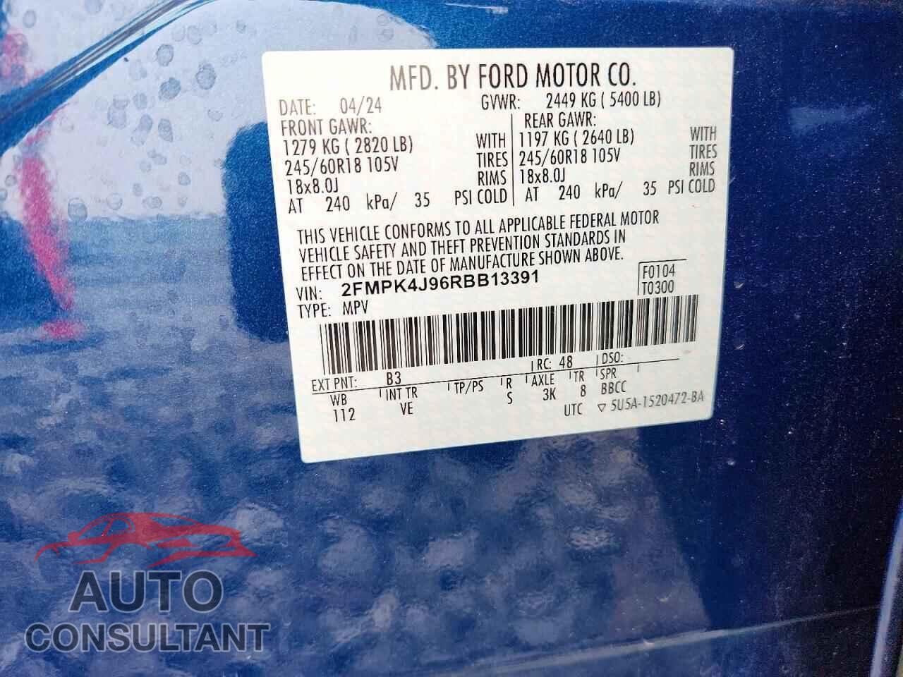 FORD EDGE 2024 - 2FMPK4J96RBB13391