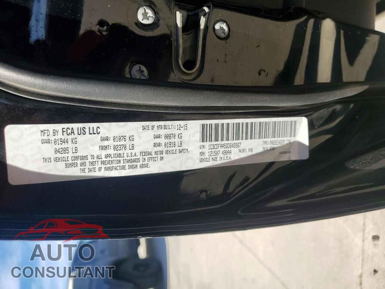 DODGE DART 2016 - 1C3CDFAA5GD645567