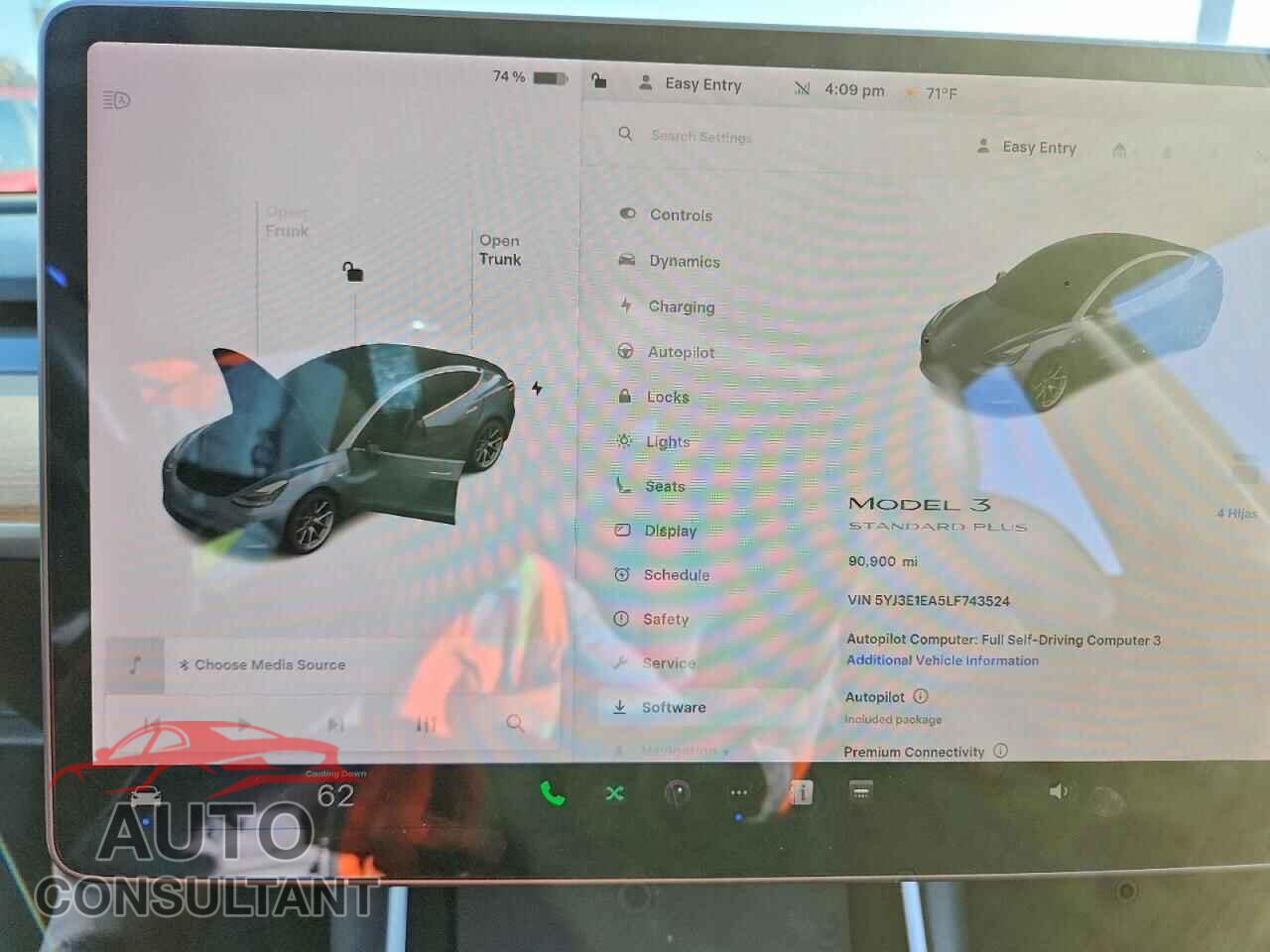 TESLA MODEL 3 2020 - 5YJ3E1EA5LF743524