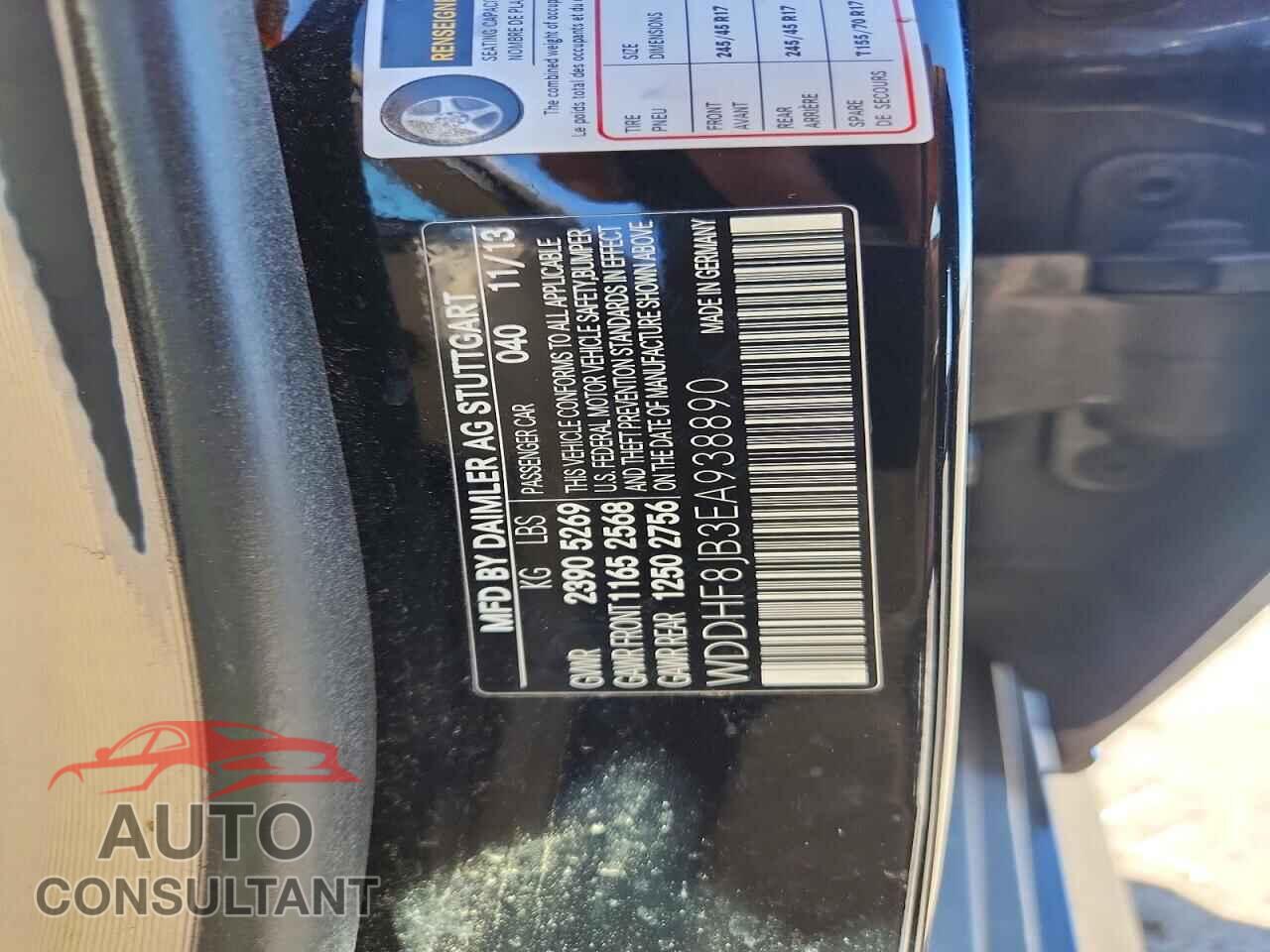 MERCEDES-BENZ E-CLASS 2014 - WDDHF8JB3EA938890