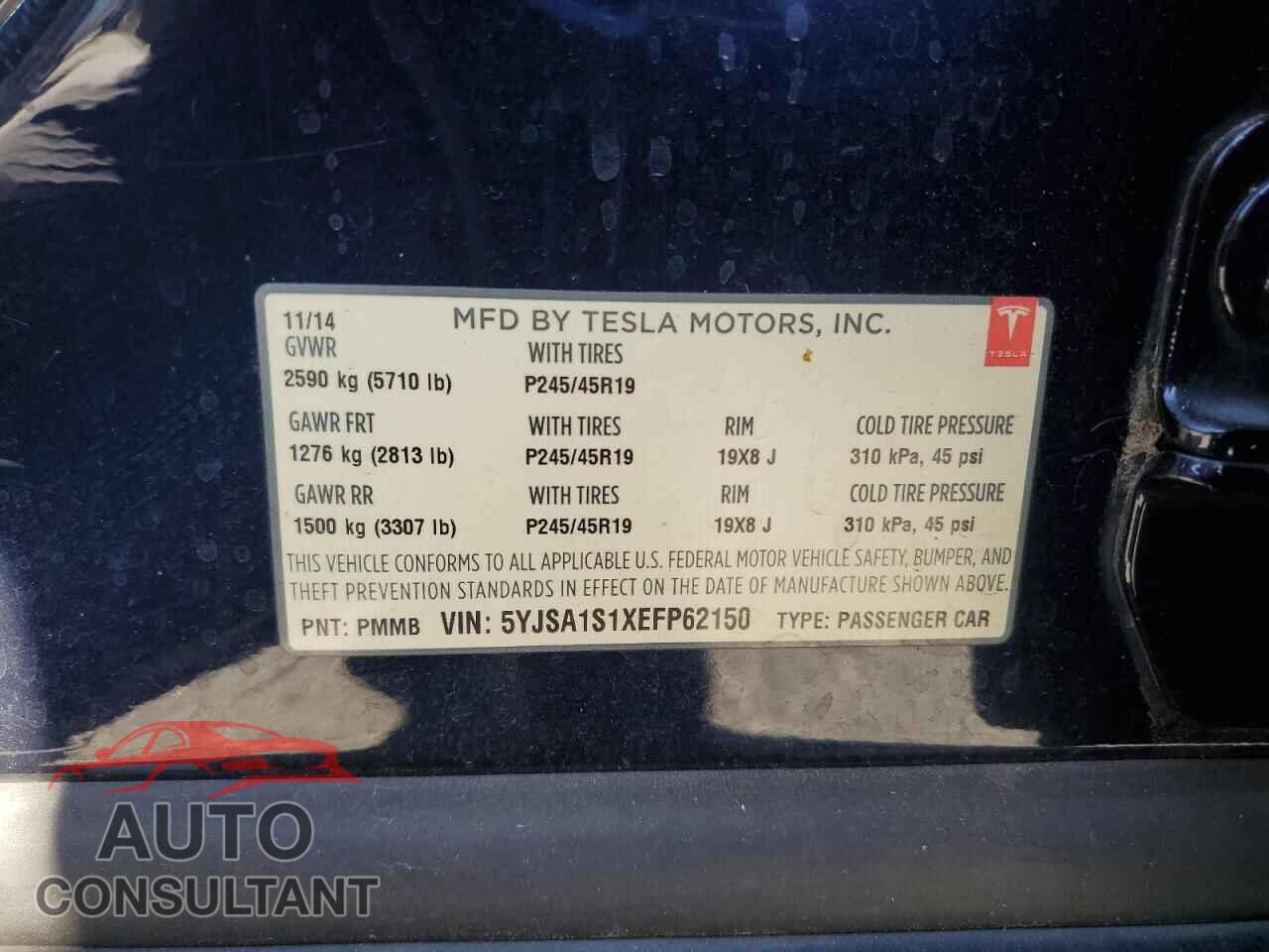 TESLA MODEL S 2014 - 5YJSA1S1XEFP62150
