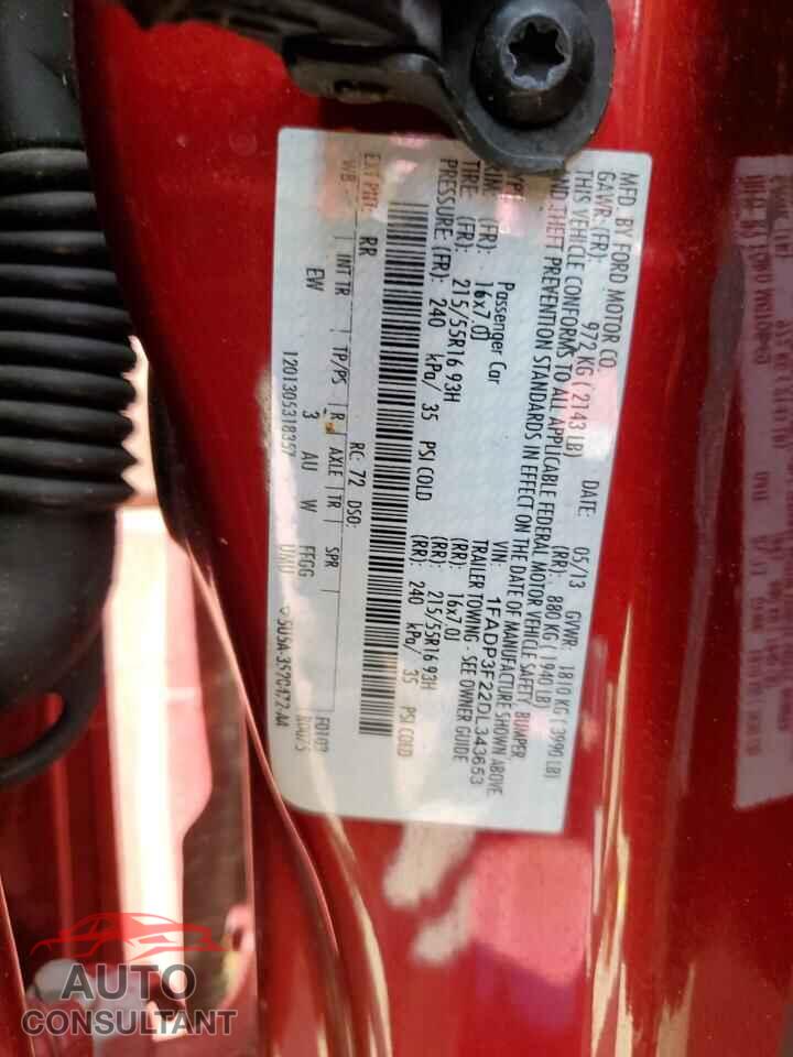 FORD FOCUS 2013 - 1FADP3F22DL343653