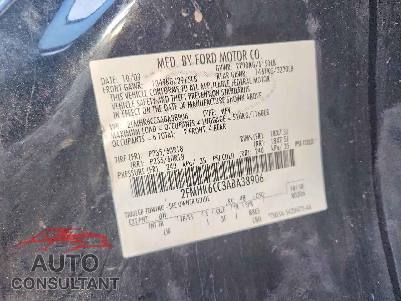 FORD FLEX 2010 - 2FMHK6CC3ABA38906