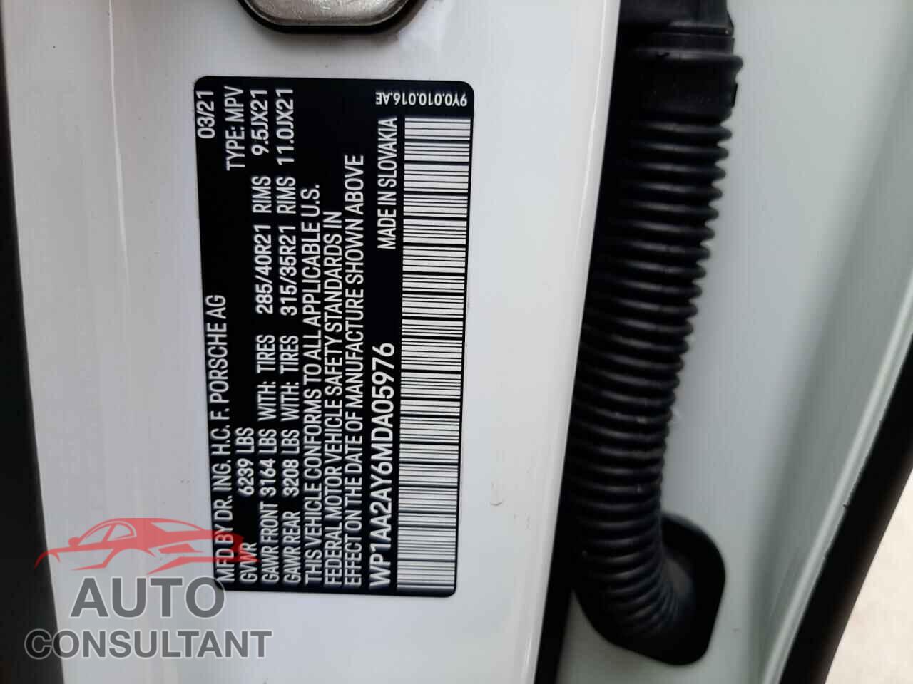 PORSCHE CAYENNE 2021 - WP1AA2AY6MDA05976
