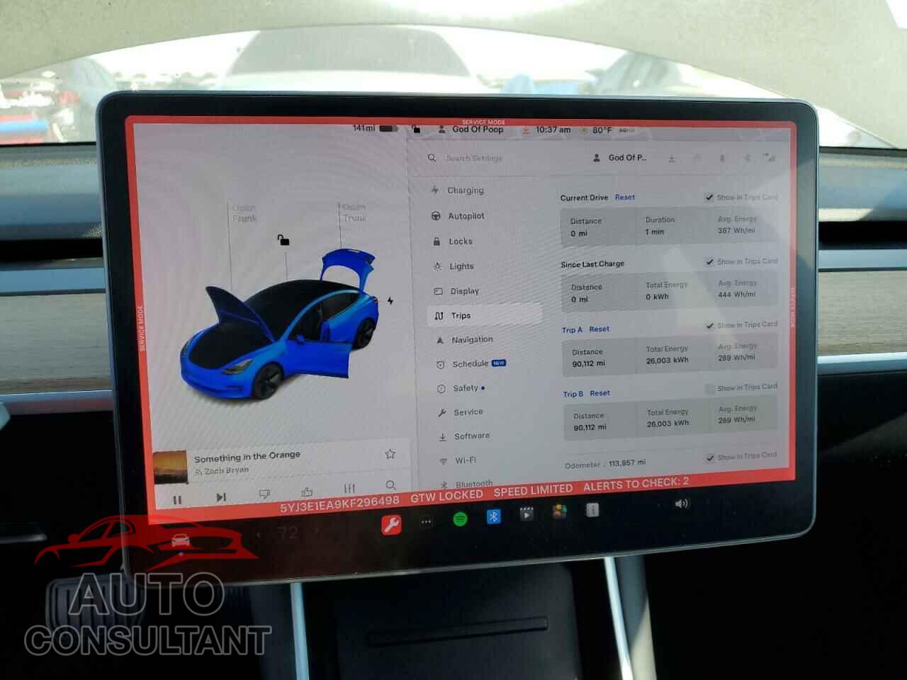 TESLA MODEL 3 2019 - 5YJ3E1EA9KF296498