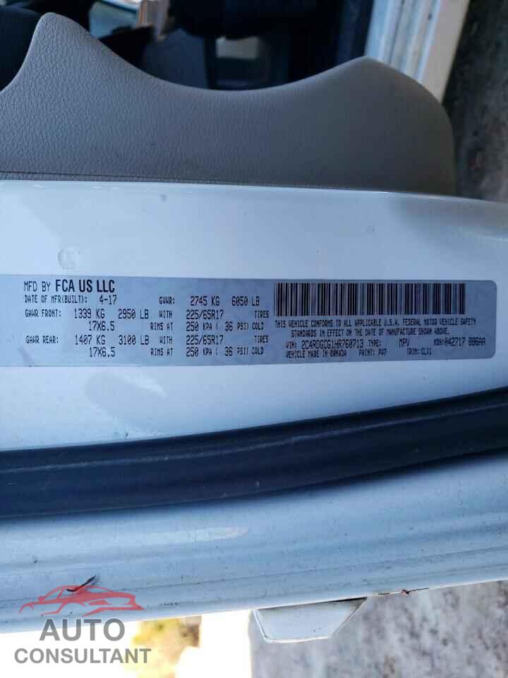 DODGE CARAVAN 2017 - 2C4RDGCG1HR760713