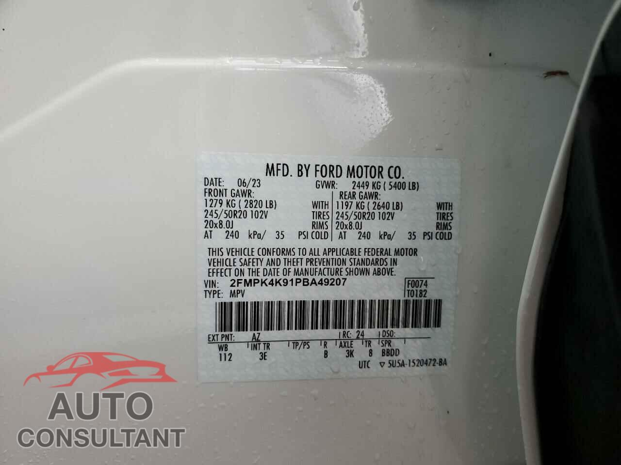 FORD EDGE 2023 - 2FMPK4K91PBA49207