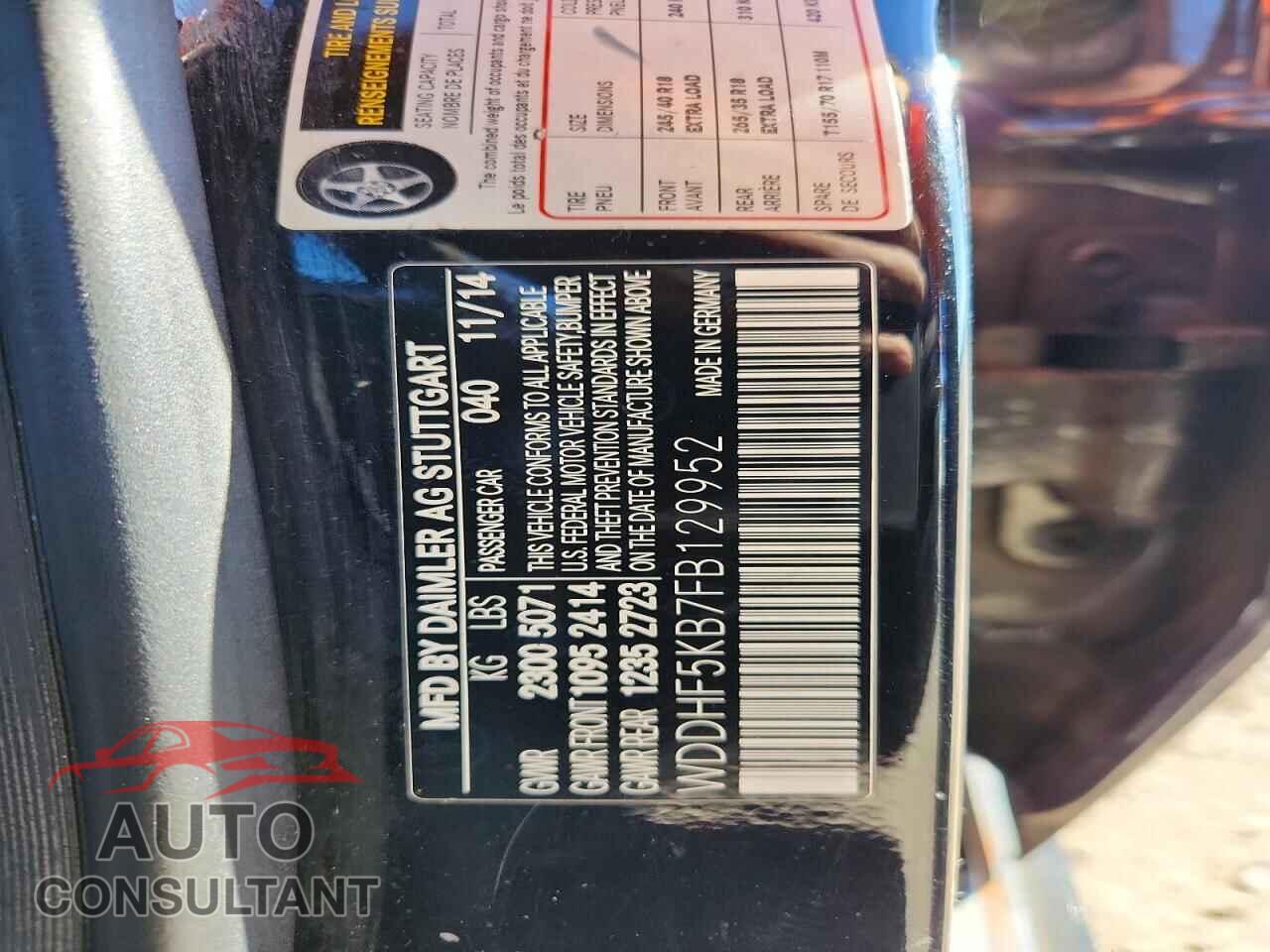 MERCEDES-BENZ E-CLASS 2015 - WDDHF5KB7FB129952