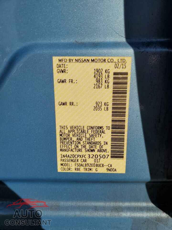 NISSAN LEAF 2015 - 1N4AZ0CPXFC320507