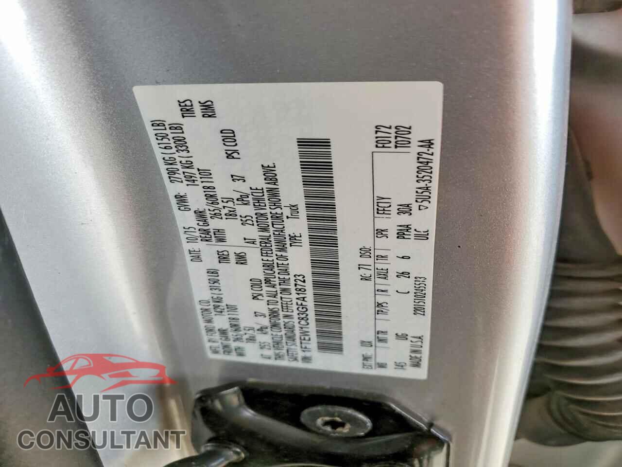 FORD F-150 2016 - 1FTEW1C83GFA18723
