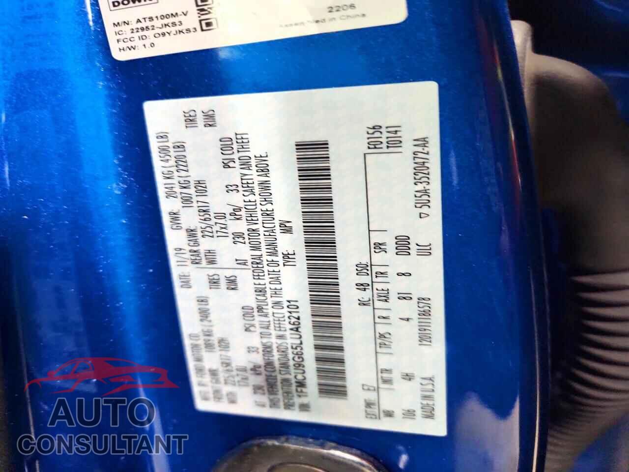 FORD ESCAPE 2020 - 1FMCU9G65LUA62101