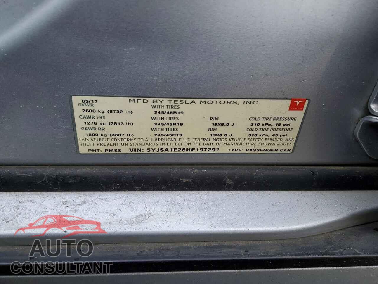 TESLA MODEL S 2017 - 5YJSA1E26HF197291