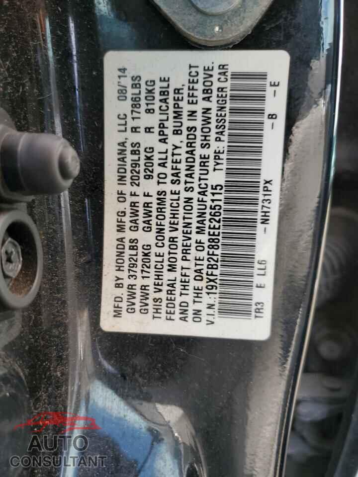HONDA CIVIC 2014 - 19XFB2F88EE265115
