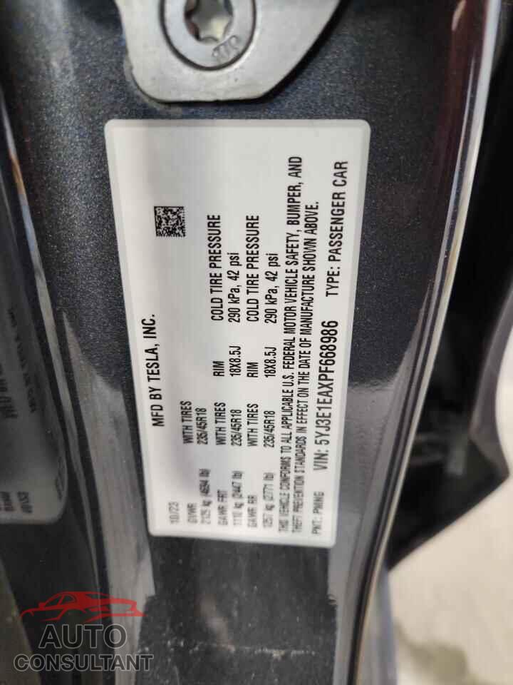 TESLA MODEL 3 2023 - 5YJ3E1EAXPF668986