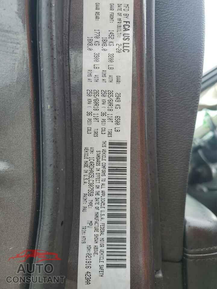 DODGE DURANGO 2020 - 1C4RDHAG5LC307558
