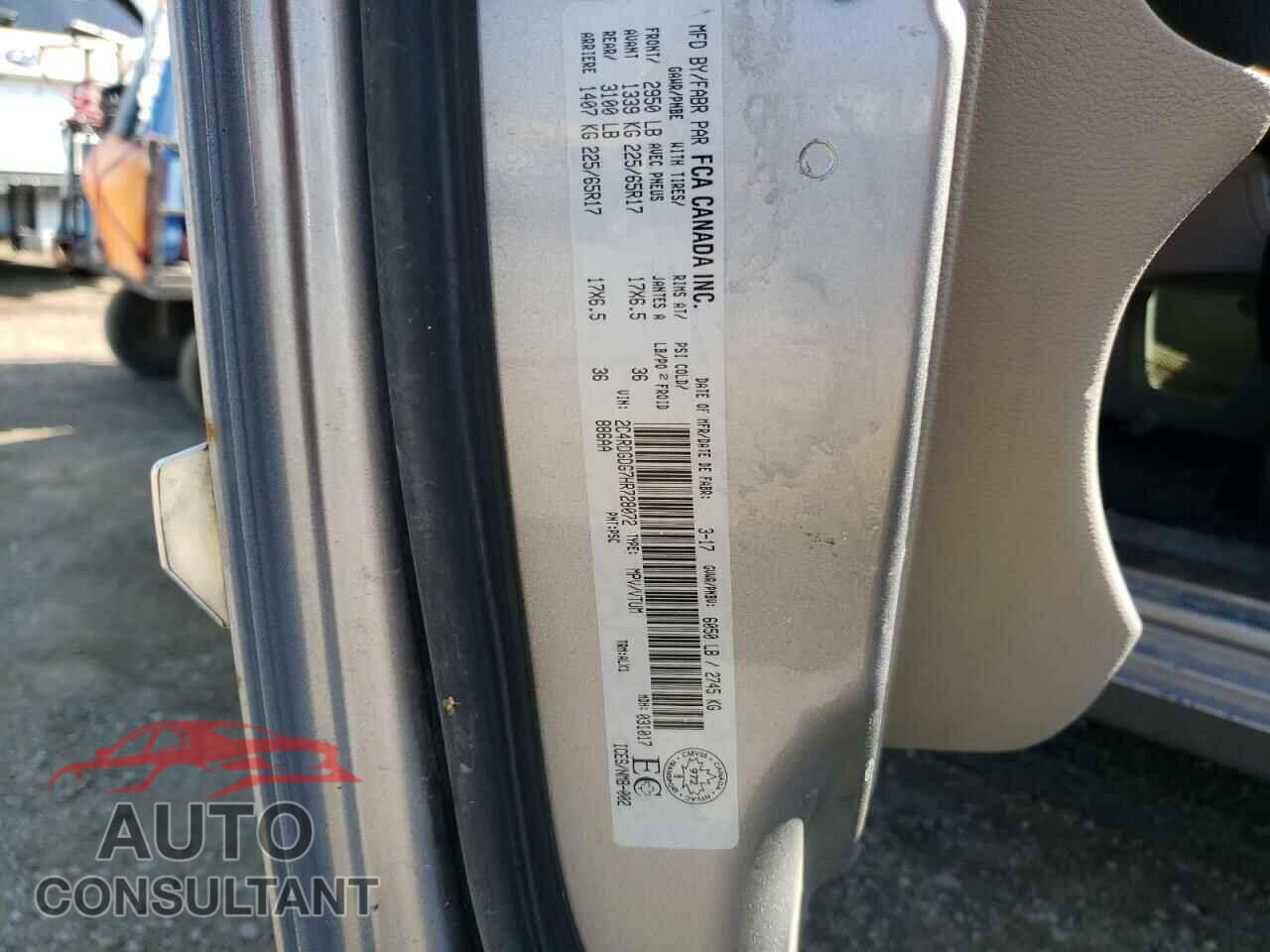DODGE CARAVAN 2017 - 2C4RDGDG7HR728072