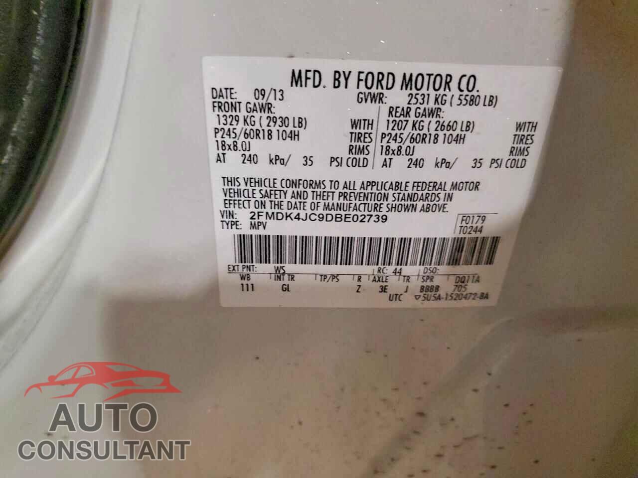 FORD EDGE 2013 - 2FMDK4JC9DBE02739
