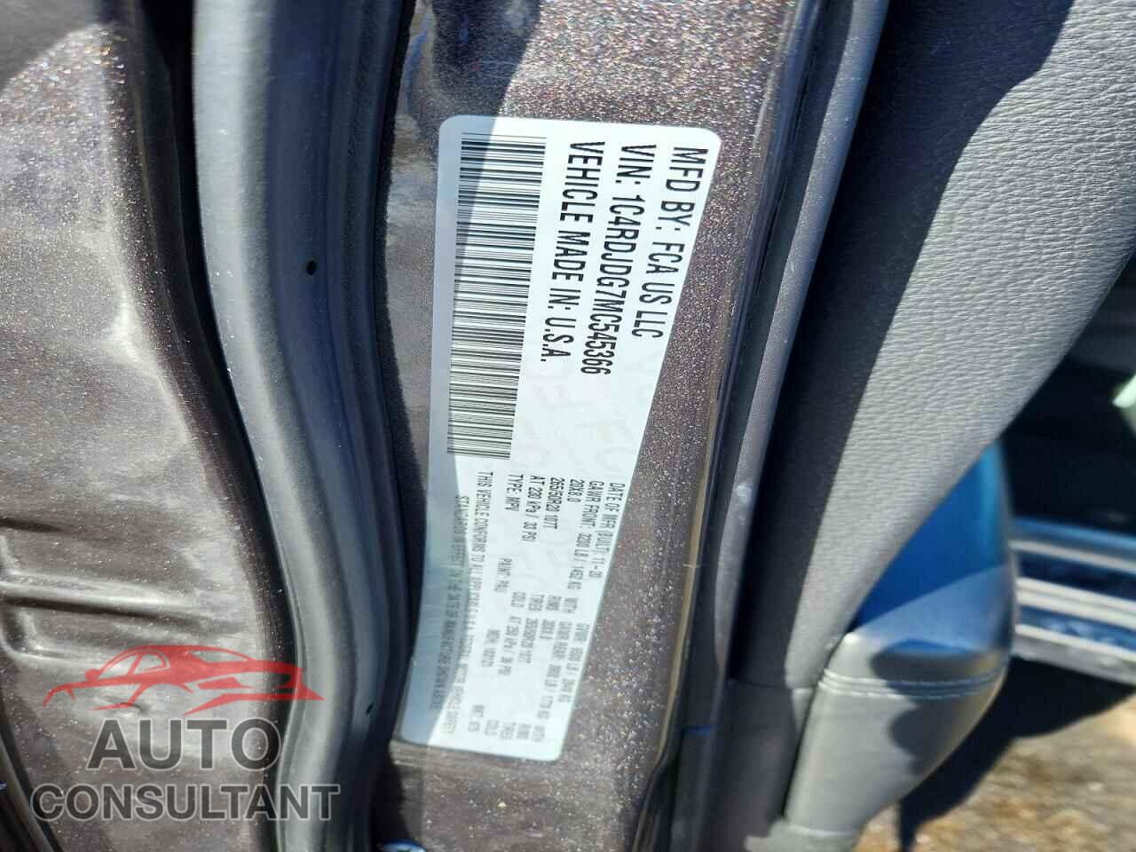 DODGE DURANGO 2021 - 1C4RDJDG7MC545366