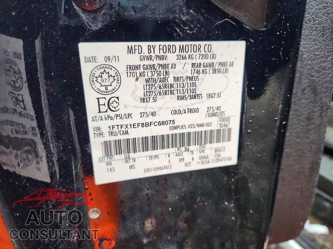 FORD F-150 2011 - 1FTFX1EF8BFC68075