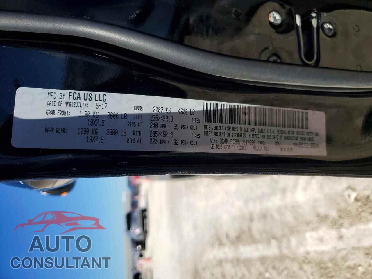 JEEP COMPASS 2017 - 3C4NJDCB9HT647020