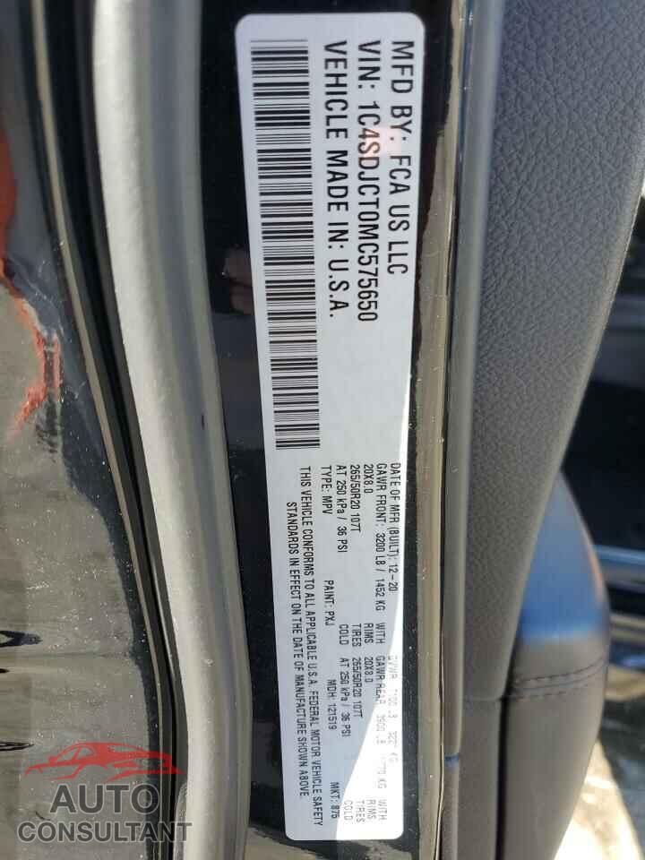 DODGE DURANGO 2021 - 1C4SDJCT0MC575650