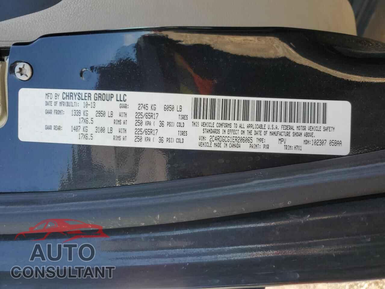 DODGE CARAVAN 2014 - 2C4RDGCG1ER206065