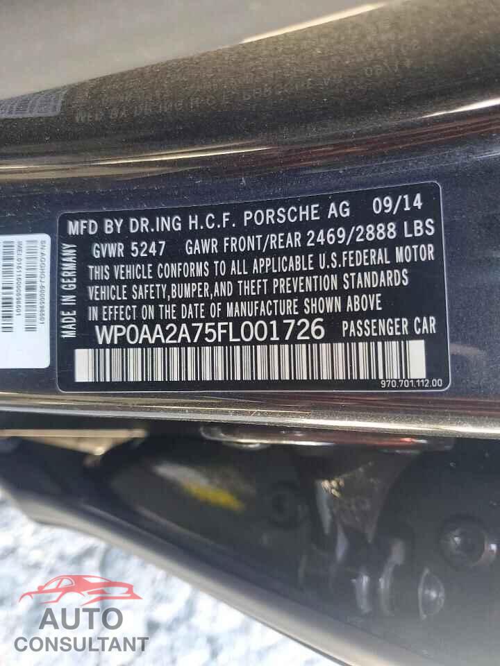 PORSCHE PANAMERA 2015 - WP0AA2A75FL001726