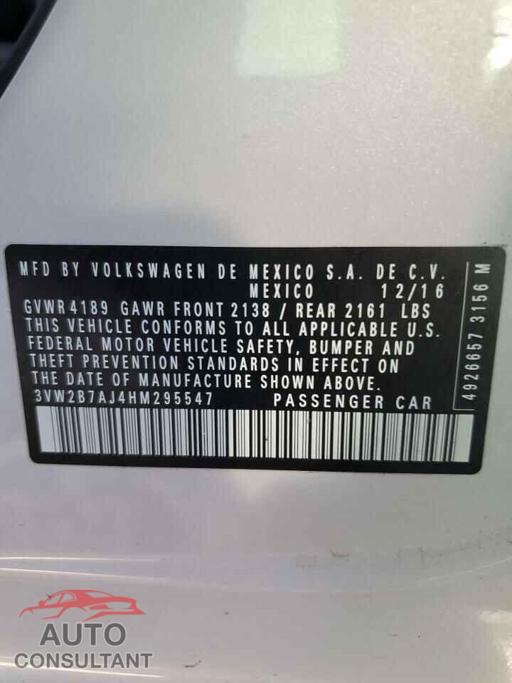 VOLKSWAGEN JETTA 2017 - 3VW2B7AJ4HM295547