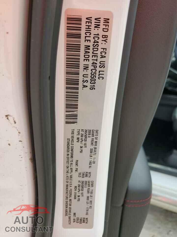 DODGE DURANGO 2023 - 1C4SDJET4PC550316