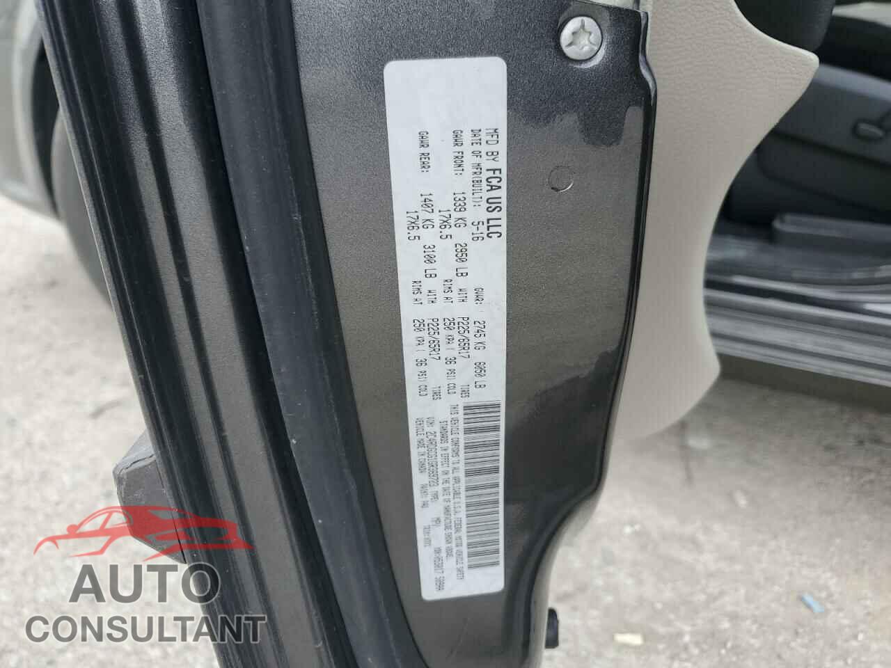DODGE CARAVAN 2016 - 2C4RDGCG1GR369723