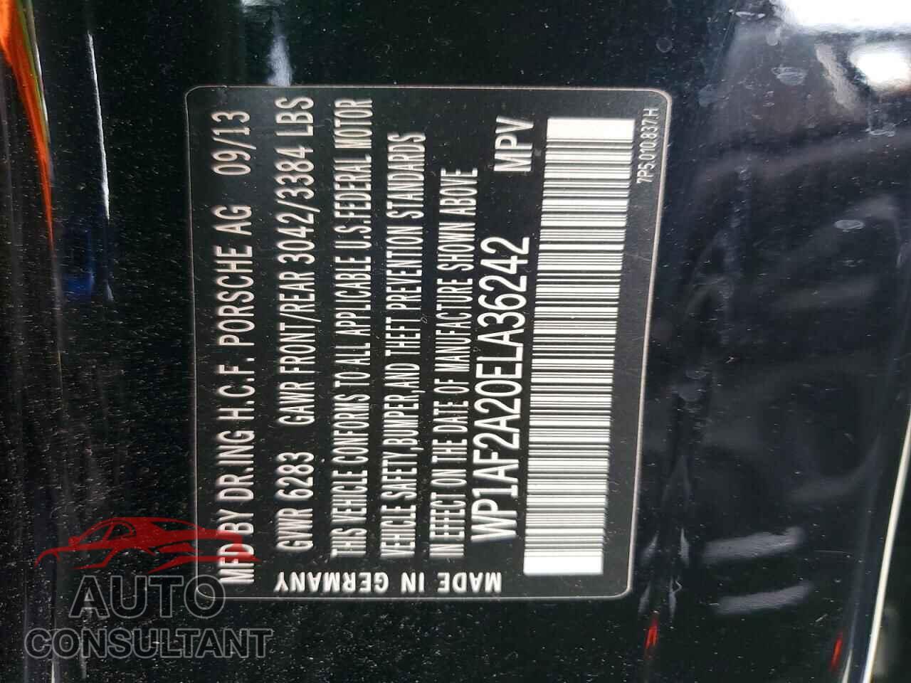 PORSCHE CAYENNE 2014 - WP1AF2A20ELA36242