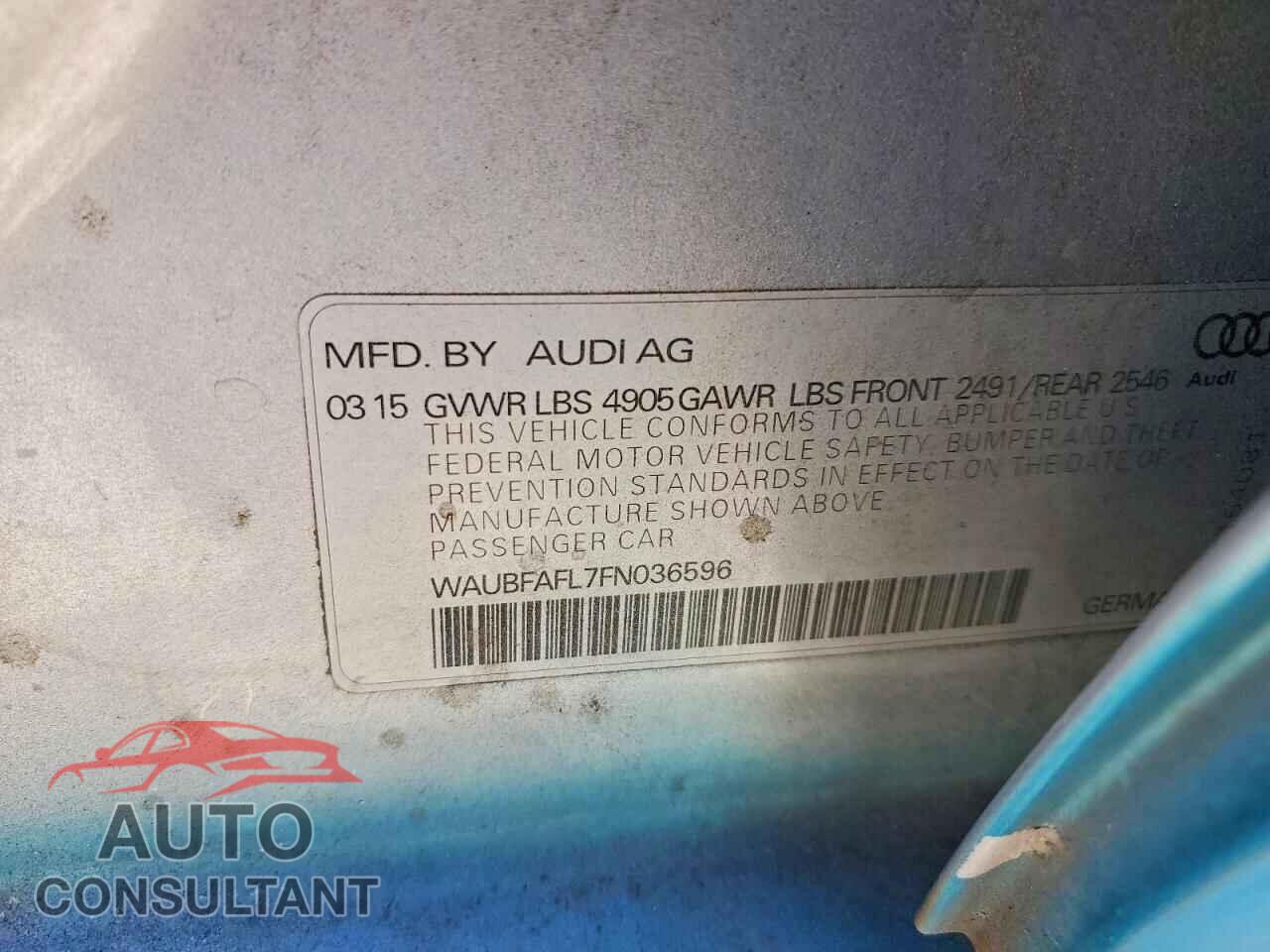 AUDI A4 2015 - WAUBFAFL7FN036596