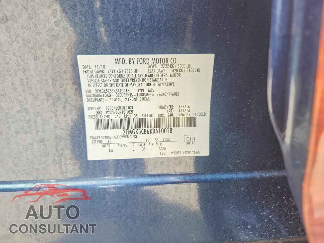 FORD FLEX 2019 - 2FMGK5C86KBA10018